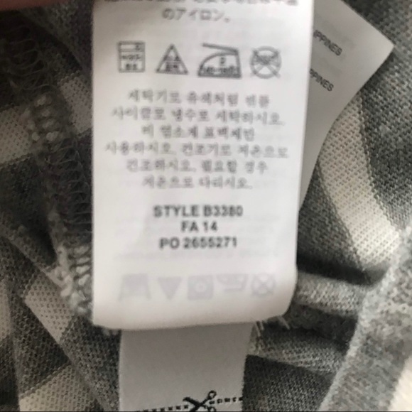 3/$20 J Crew striped turtleneck top gray white - Picture 6 of 8